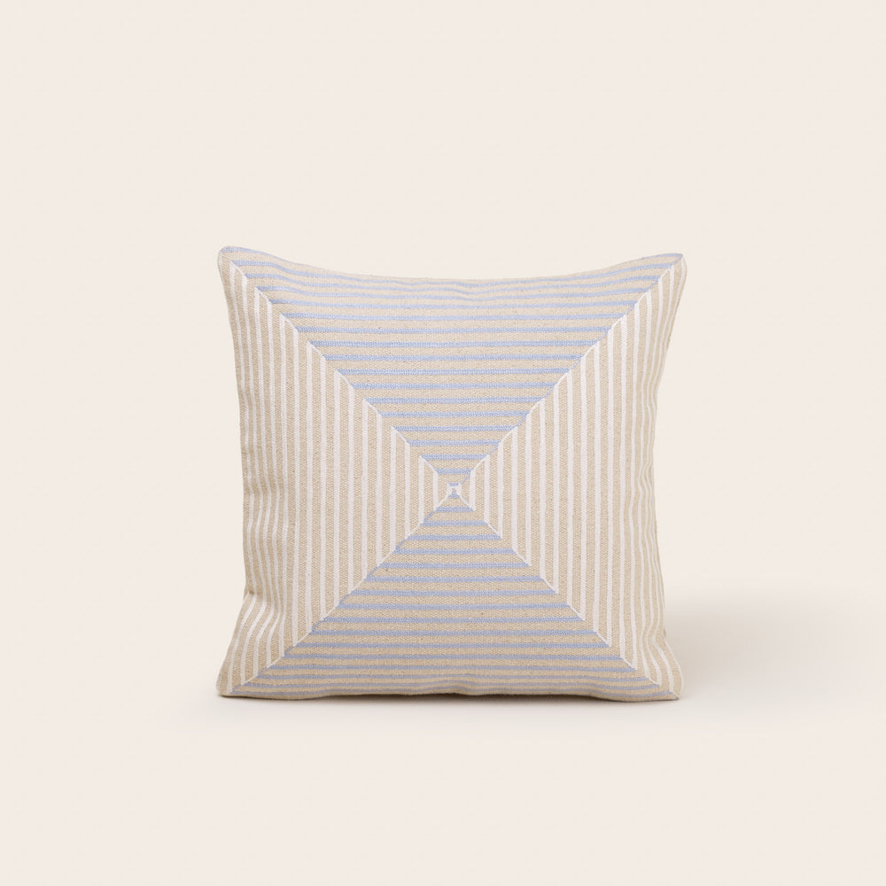 Housse de coussin JHULIO naturel et bleuté
