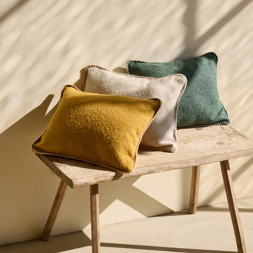 Housse de coussin décorative GANJI jaune ocre - 3