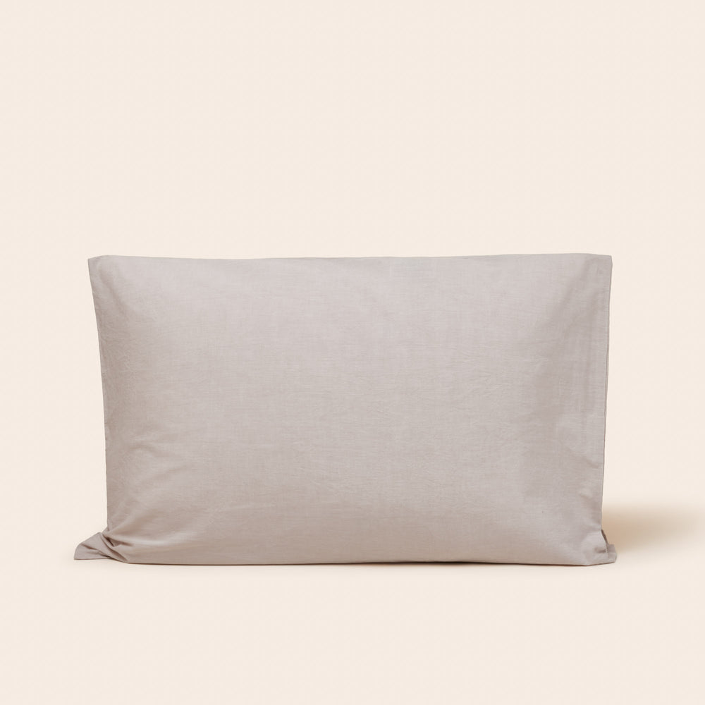 Lot de 2 Taies d'Oreiller Beige LIAM - Style Tendance et Légèrement Froissé - 4
