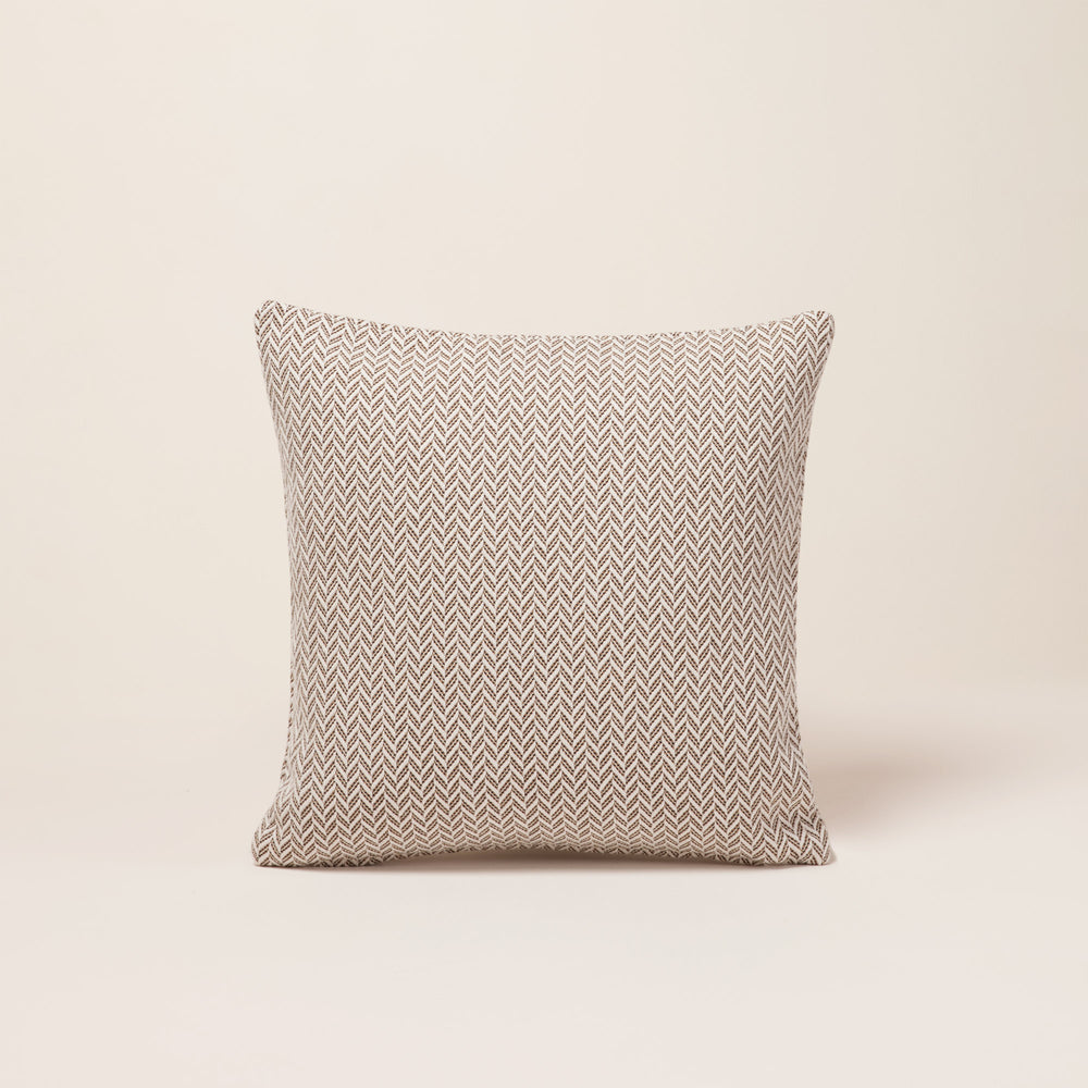 Housse de coussin ALEJANDRO Écru Ocre et Noir Motif Chevron - 3