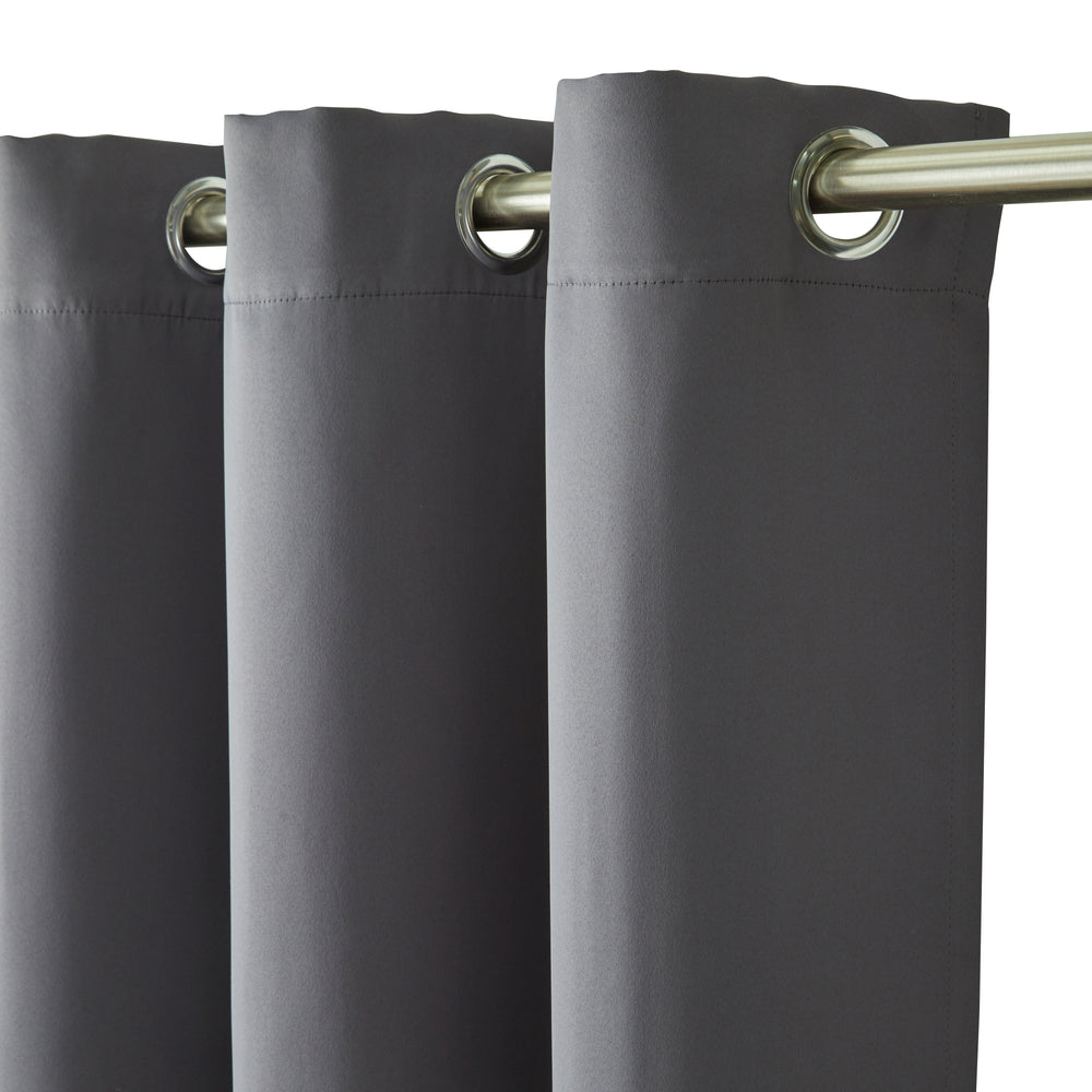 Lot de 2 rideaux occultants gris foncé à œillets - 80% de blocage lumineux - 5