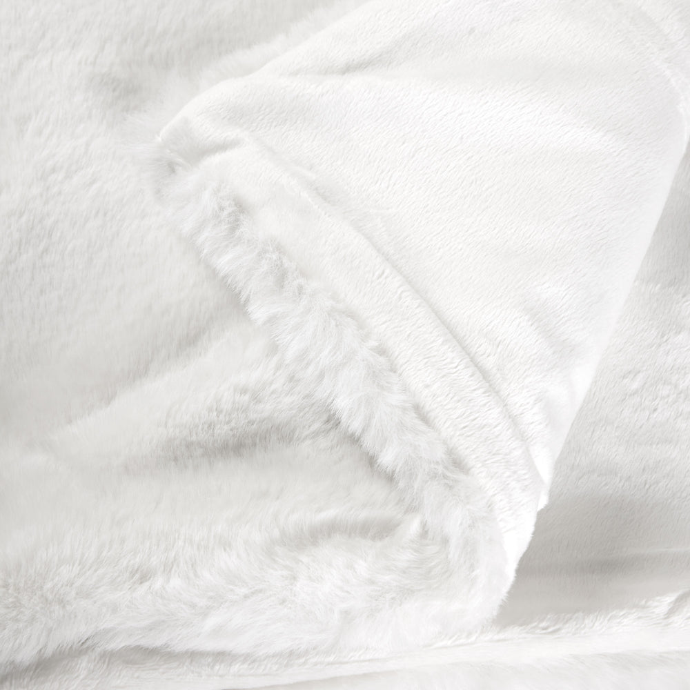 Plaid BIANCA blanc hermine - Couverture douillette et élégante pour hiver cosy - 8