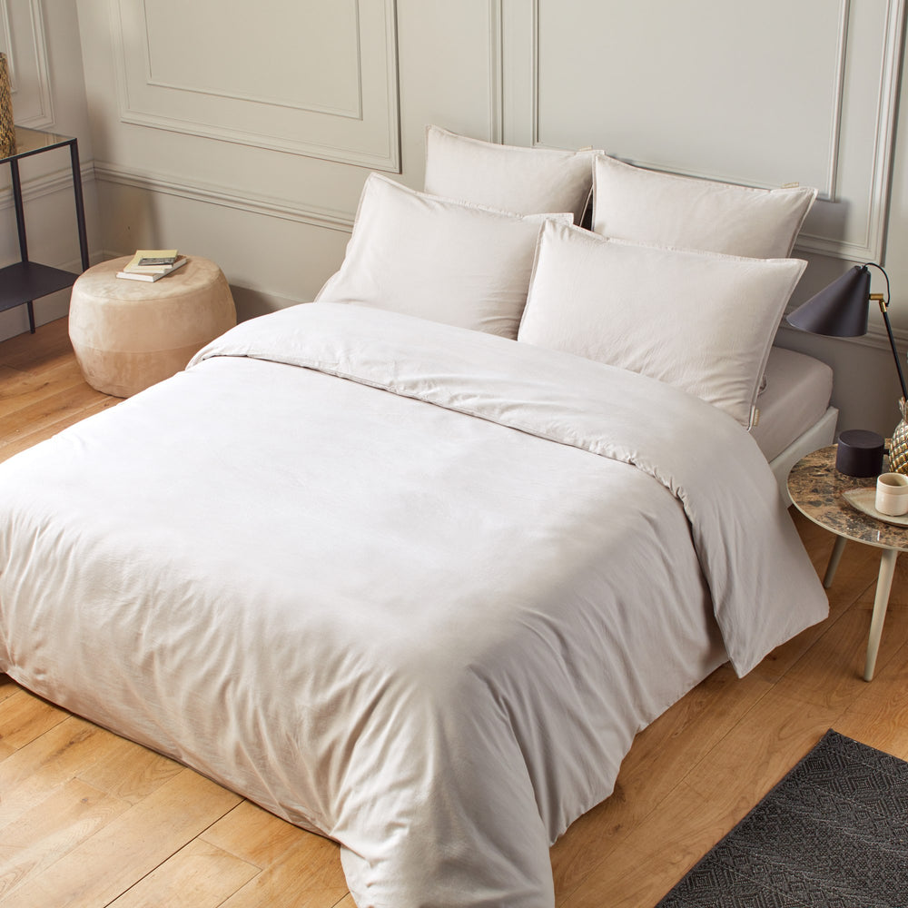Housse de couette LIAM crème froissée