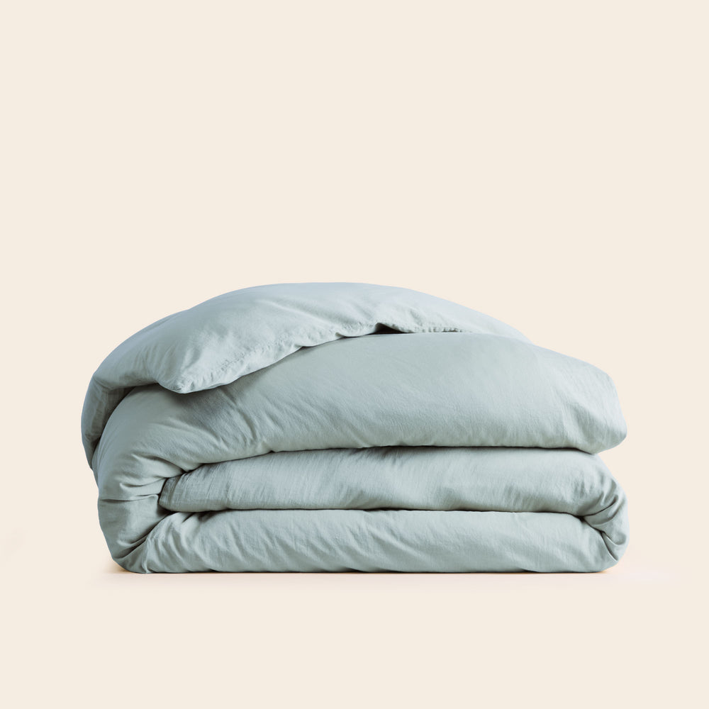 Housse de Couette SATHEENE Collection Vert Éucalyptus – Tissu 100% Coton Satiné, Drapé Élégant et Confort Immédiat - 4