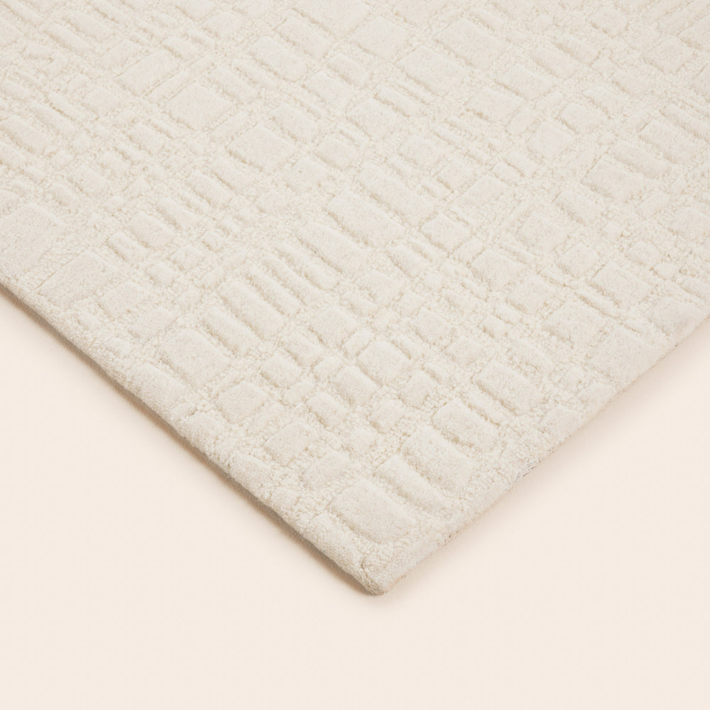Tapis de sol HARTURO ivoire design élégant - 100% touffeté main pour salon et chambre moderne - 7