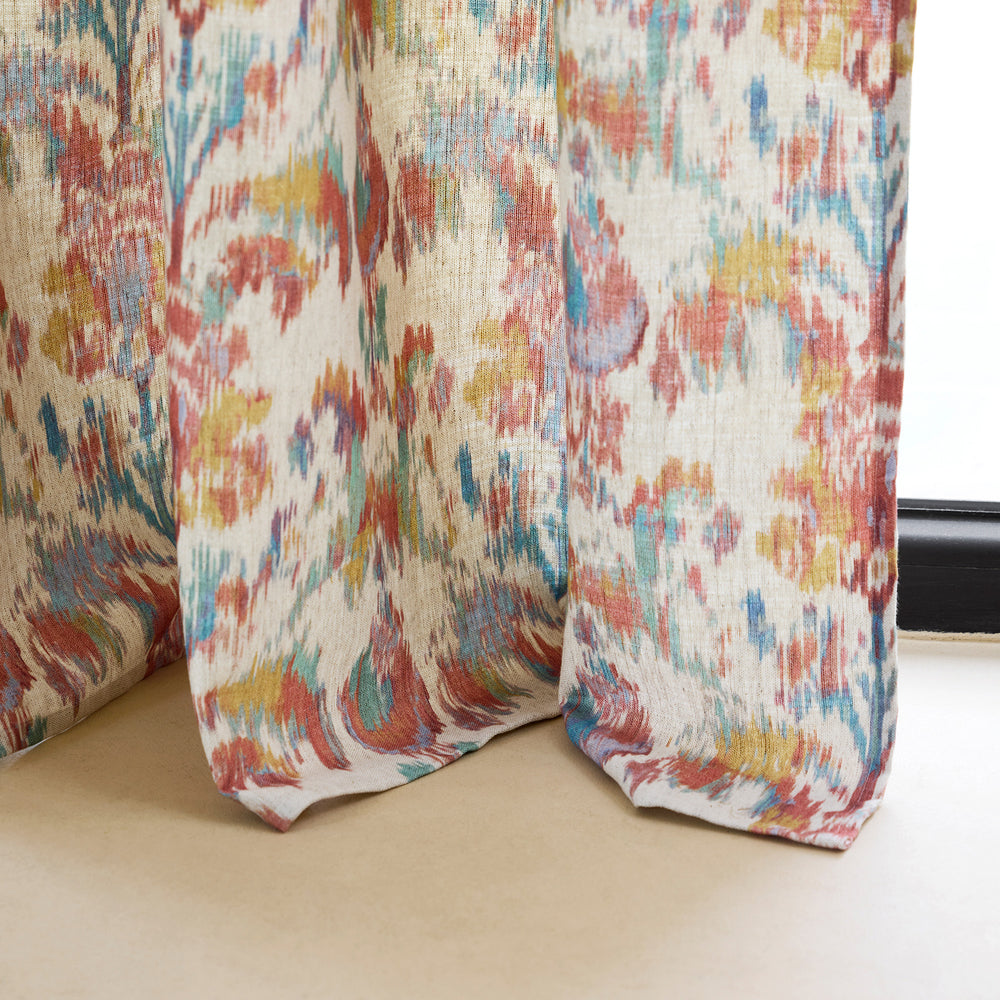 Rideau à œillets dorés en laiton Shinta - Motifs naturels et colorés pour intérieur élémentaire - 5
