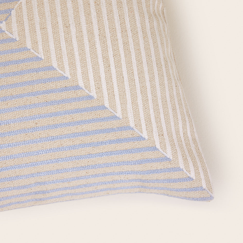 Housse de coussin JHULIO naturel et bleuté - 6