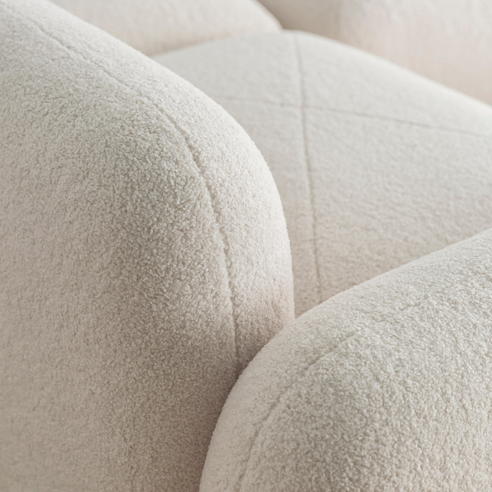 Chauffeuse Modulable avec Accoudoir Bas G ISILD – Tissu Bouclette Ivoire – Confort et Design Scandinave - 4