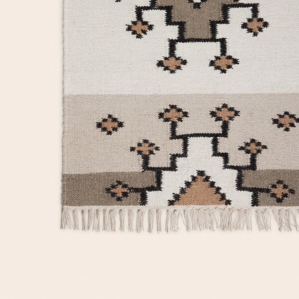 Tapis de sol BOUEKRI Design Graphique Naturel & Taupe - 7