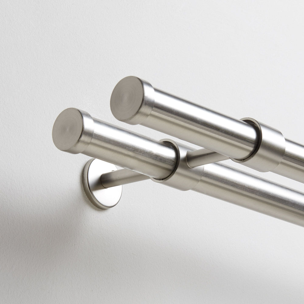 Support double pour tringles à rideaux ALMA en aluminium - 2