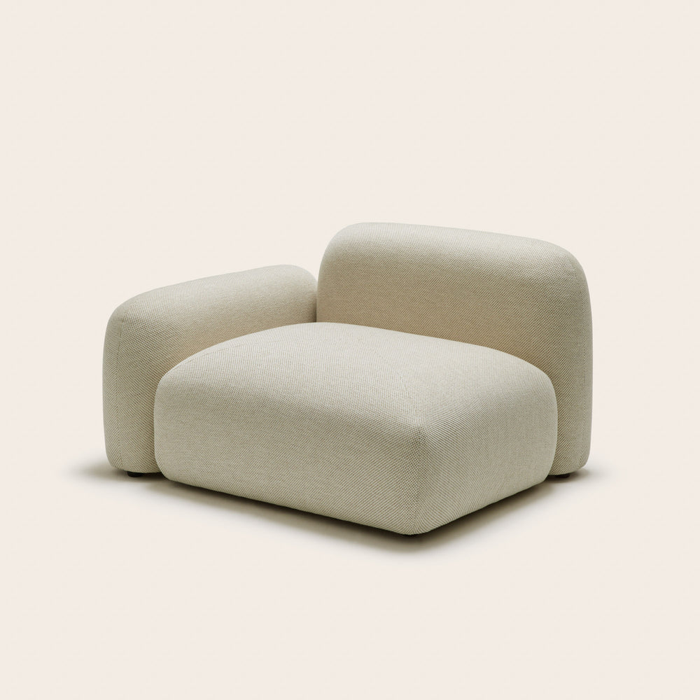 Fauteuil relax modulable design scandinave ISILD, assise basse en rotin naturel avec accoudoirs ergonomiques - 7