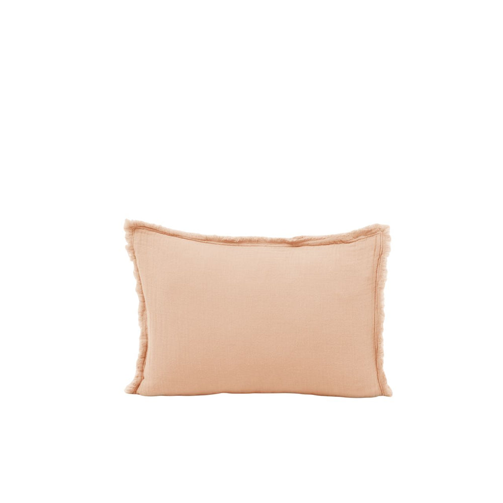 Taie d'oreiller LOU - Pêche Rosé en Gaze de Coton Lavé - 5