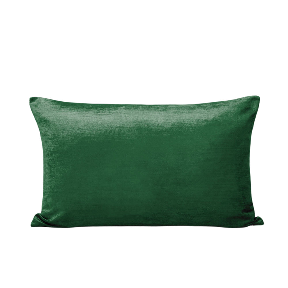 Housse de coussin CASTIGLIONE bicolore vert pin et taupe en velours - 8
