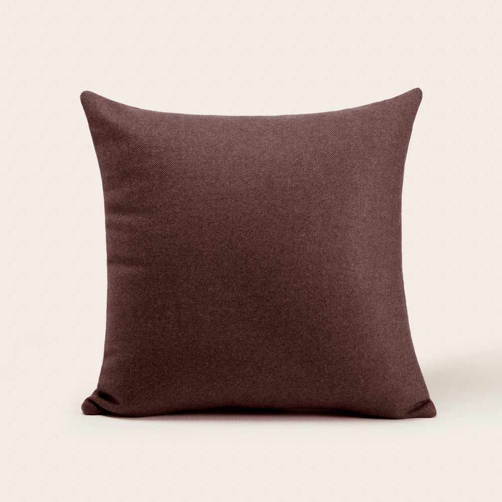 Housse de coussin MARCELO brun moka - 100 % laine vierge élégante et durable - 3