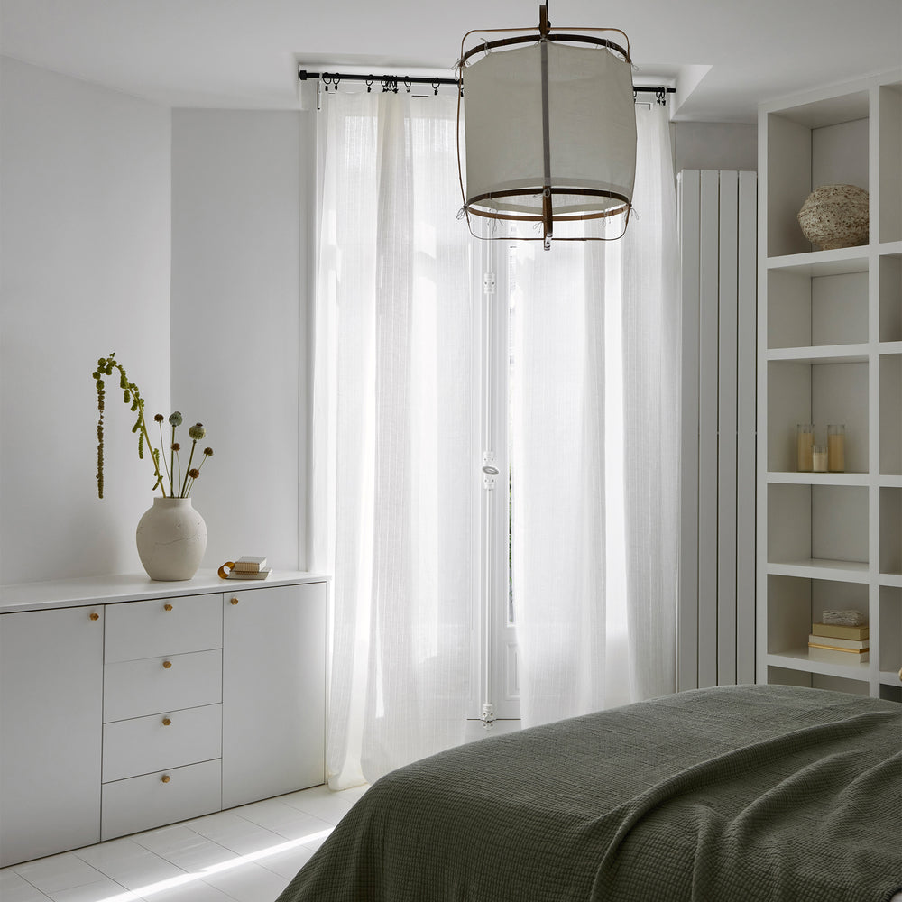 Panneau voilage ALIKI en chanvre blanc naturel certifié Oeko-Tex - 3
