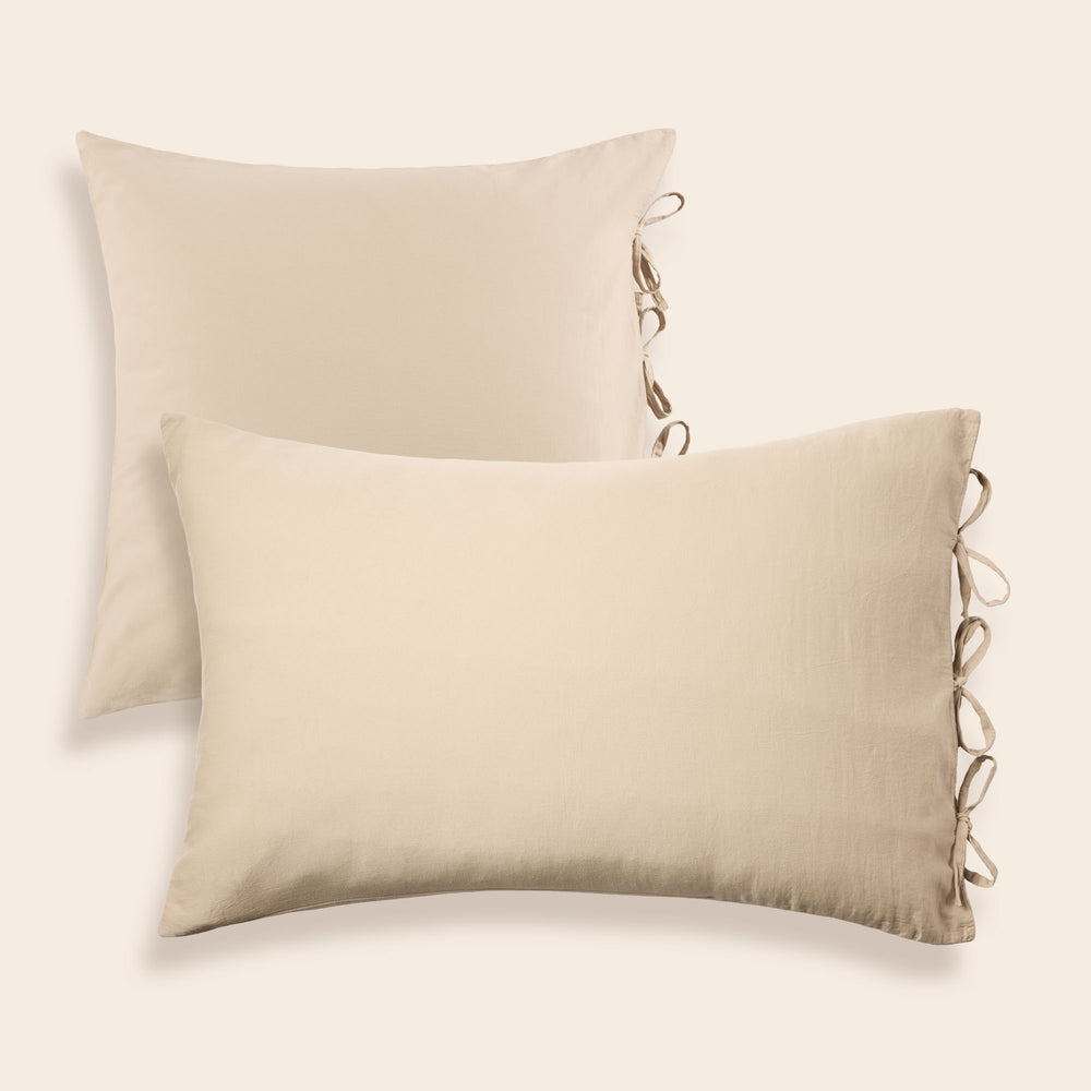 Lot de 2 taies d'oreiller Satheene - Beige nude élégant - 5