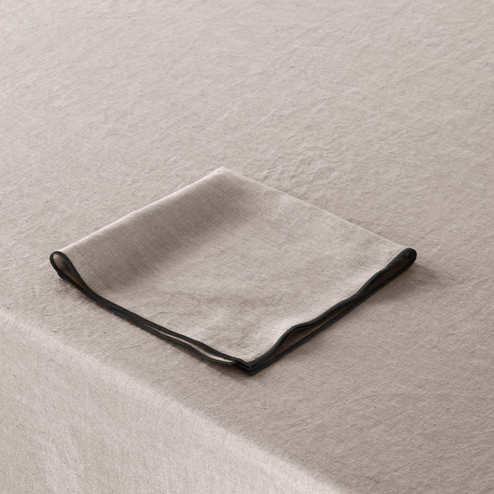 Nappe carrée CARLINA ficelle et bourdon noir - 6