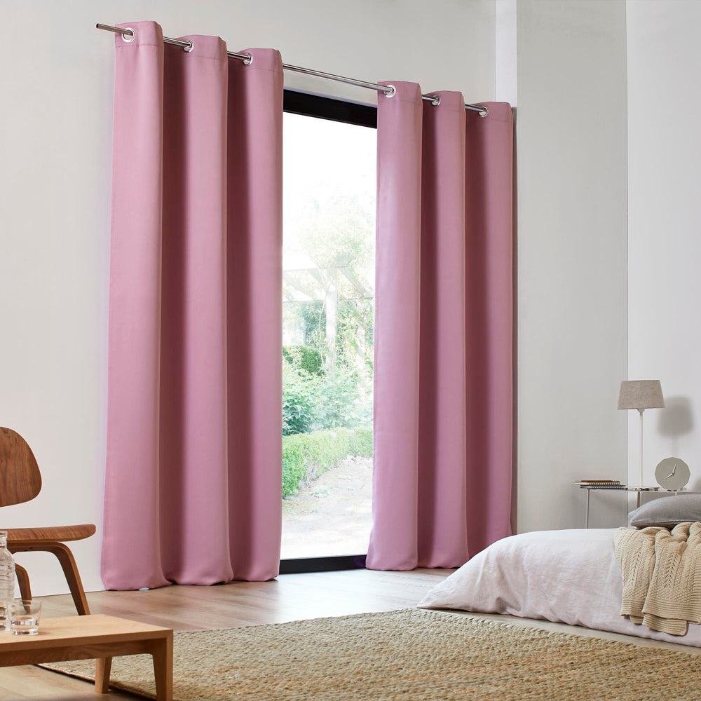 Lot de 2 rideaux occultants à oeillets BLACKOUT rose - 4