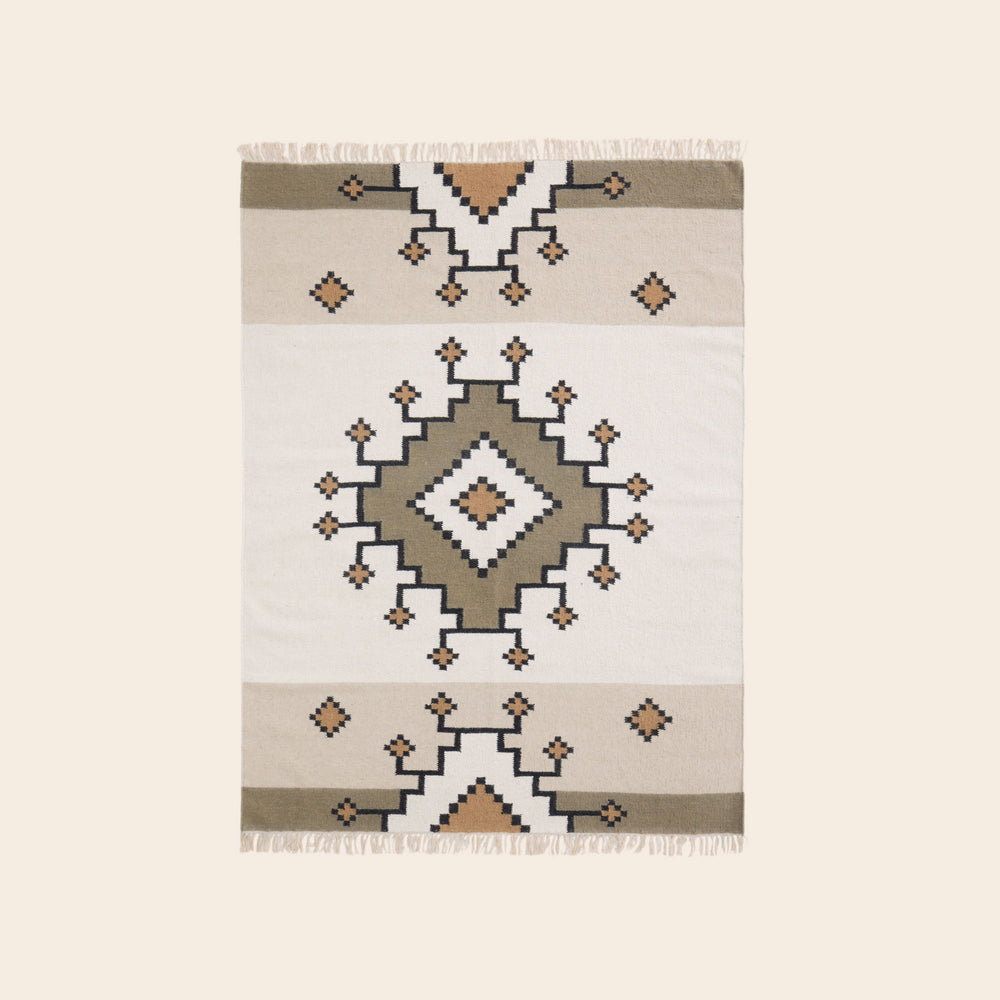 Tapis de sol BOUEKRI Design Graphique Naturel & Taupe - 11