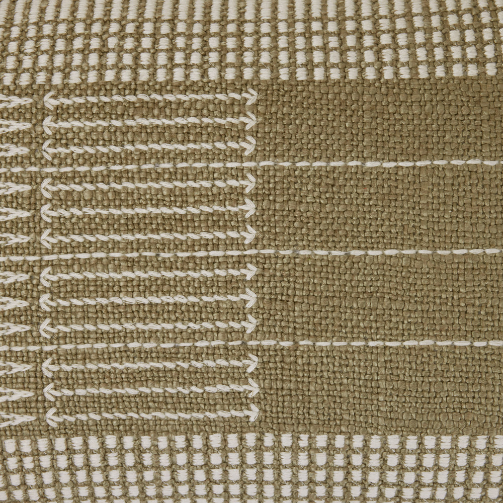 Housse de coussin MELKI olive douce élégant design rectangulaire folk - 7