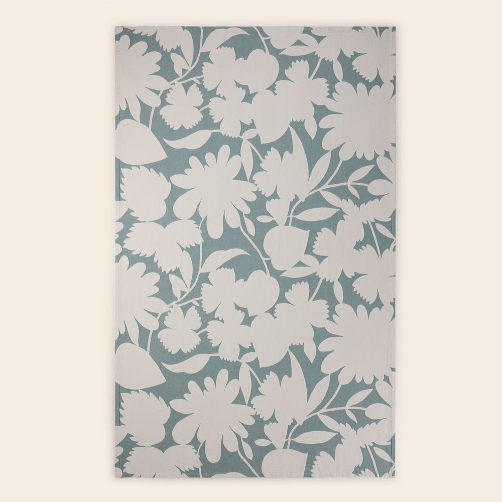 Housse de couette FLAURIA ivoire et vert sauge design floral printanier oversize - 6