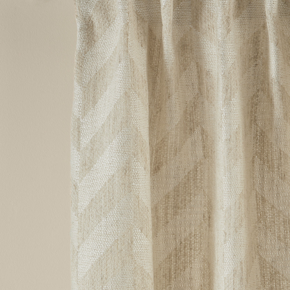 Rideau élégant à galon fronceur TOBIAS ivoire motif chevron XXL - 9