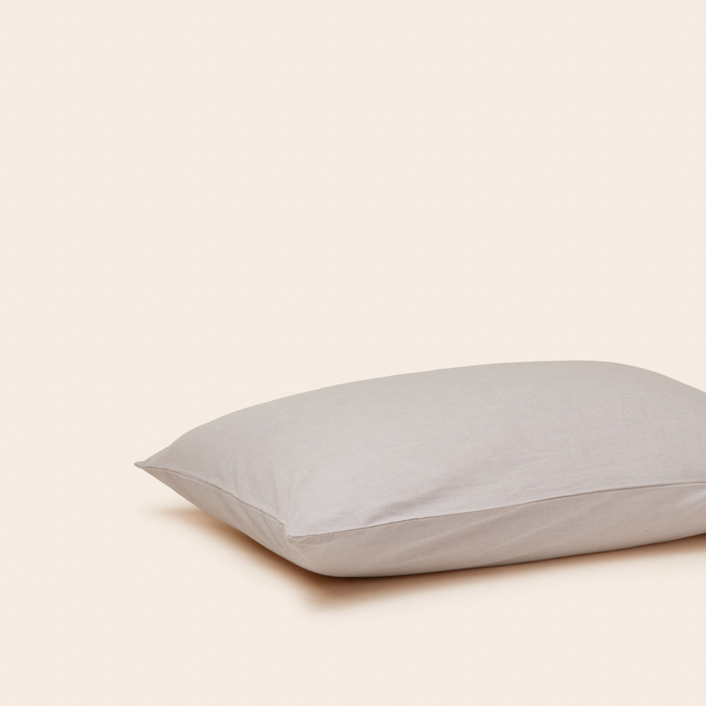 Lot de 2 Taies d'Oreiller Beige LIAM - Style Tendance et Légèrement Froissé - 5