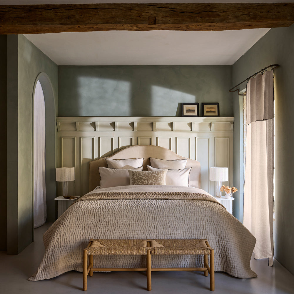 Couvre-lit matelassé AURALIE argile blanche
