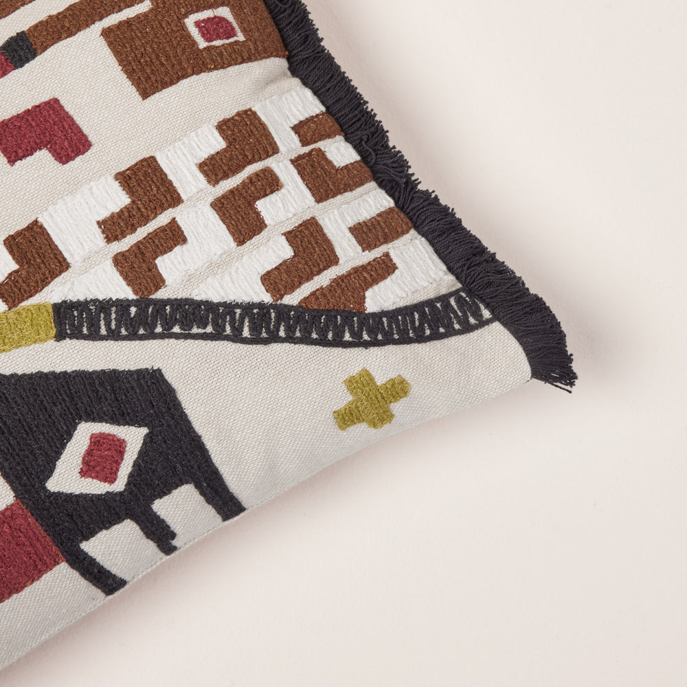 Housse de coussin HAZCAS naturel et sangria - 6