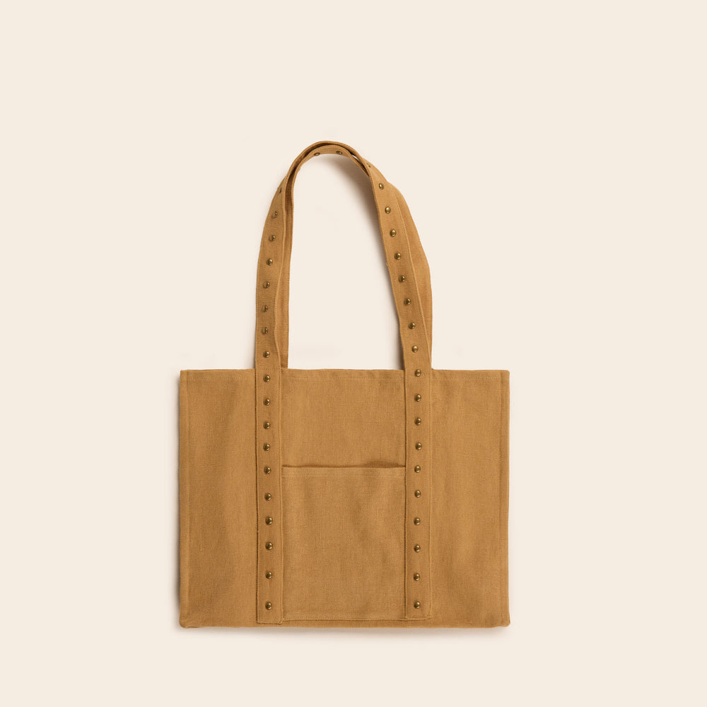 Sac à main NENIO jaune avec clous en laiton - 4