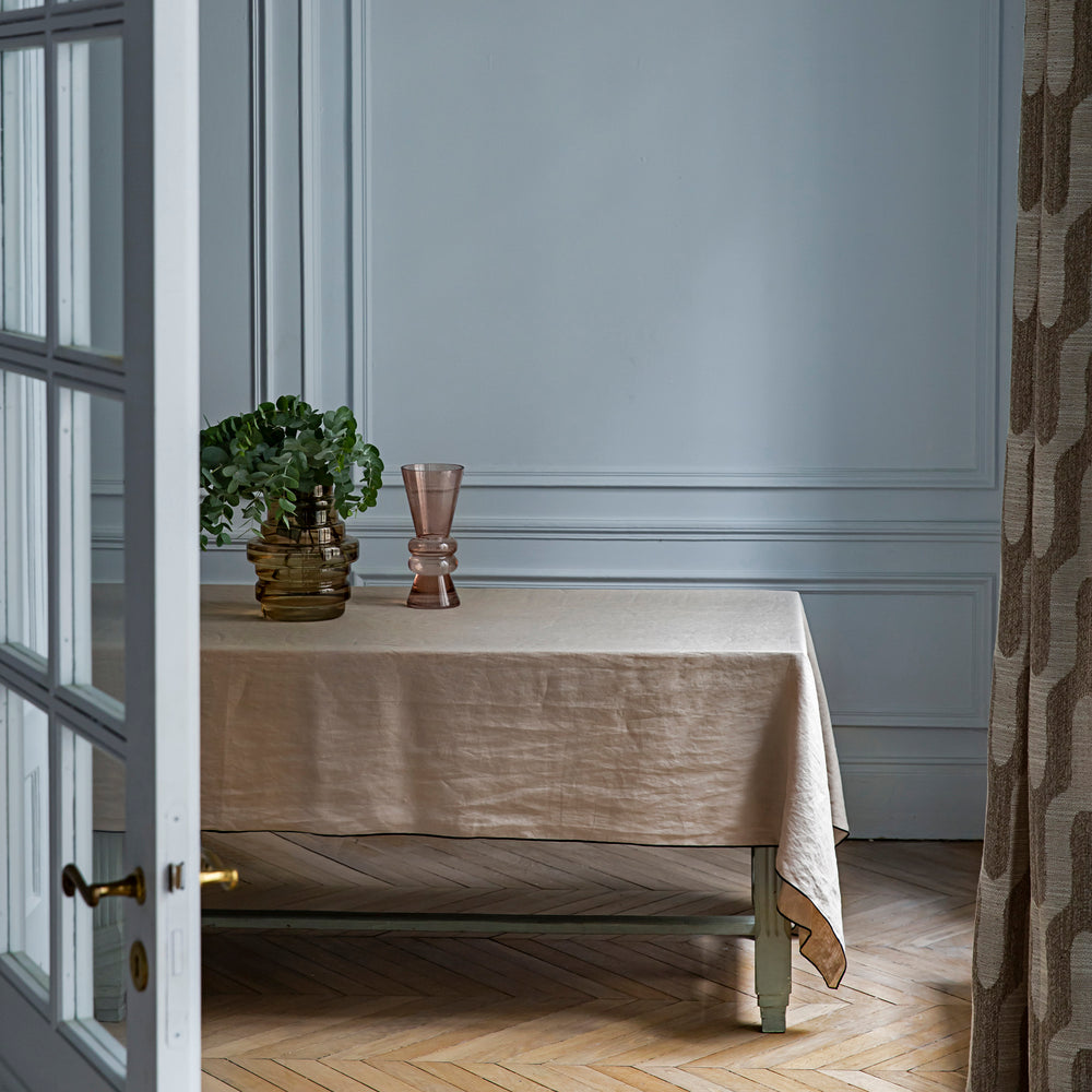 Nappe rectangulaire CARLINA ficelle et bourdon noir - 3