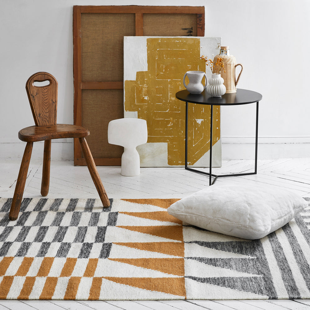 Tapis de sol AKSEL Ardoise Profonde et Ocre Vif - 3