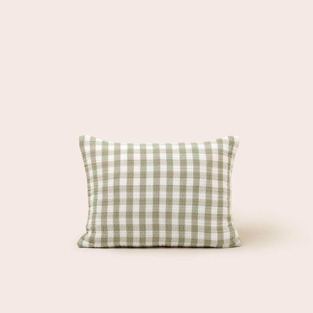 Housse de coussin JEANIE vert olive douce