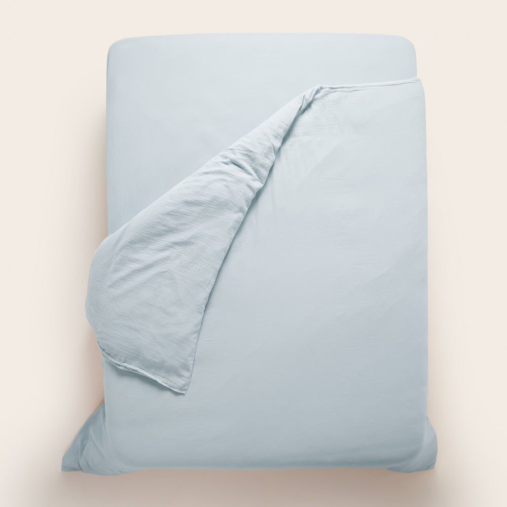 1. Housse de Couette LOU Bébé Blue en Gaze de Coton Lavé - 4