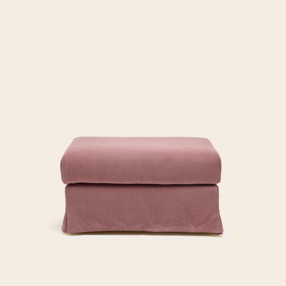 Pouf CLARIBEL bardé rose ancien