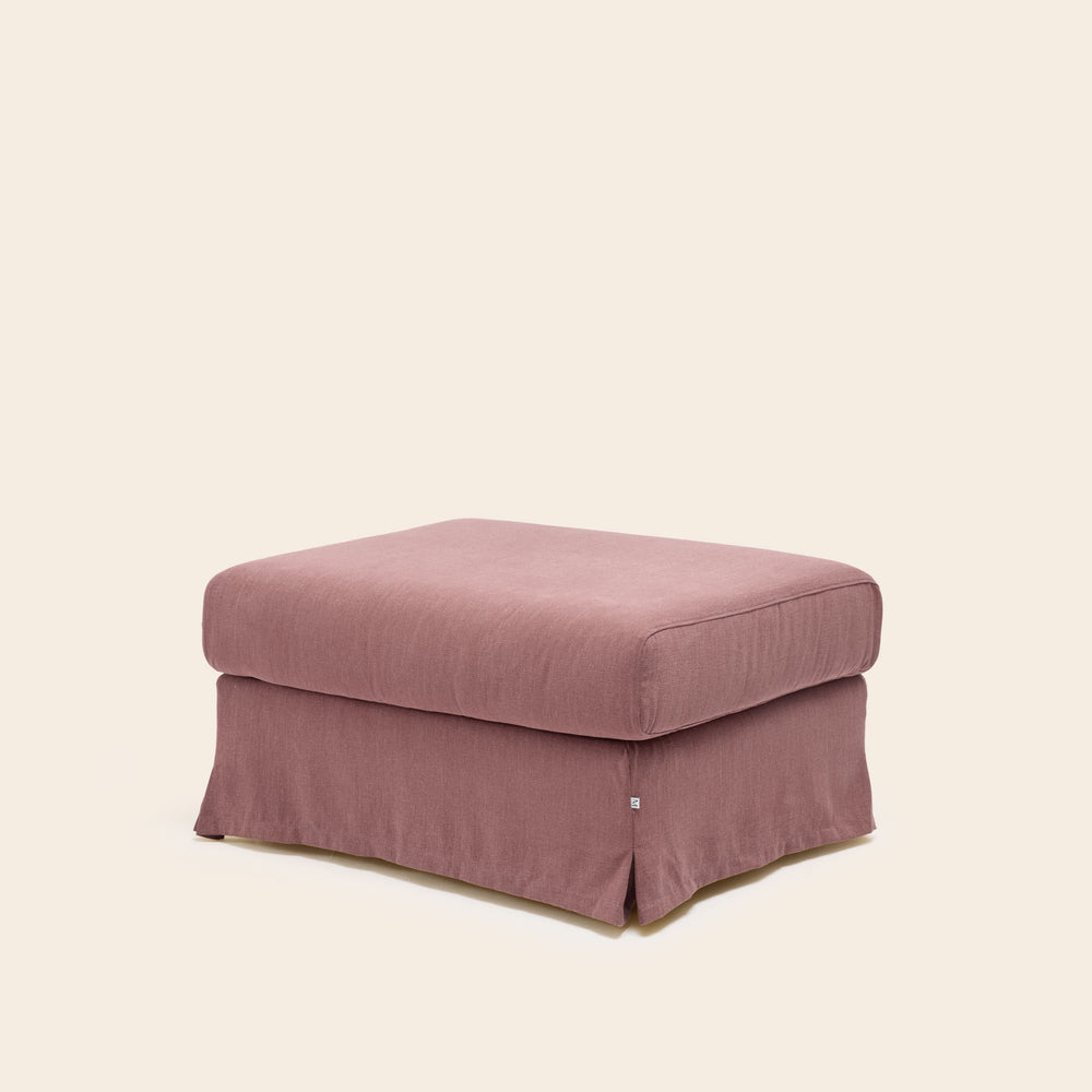 Pouf CLARIBEL bardé rose ancien - 4