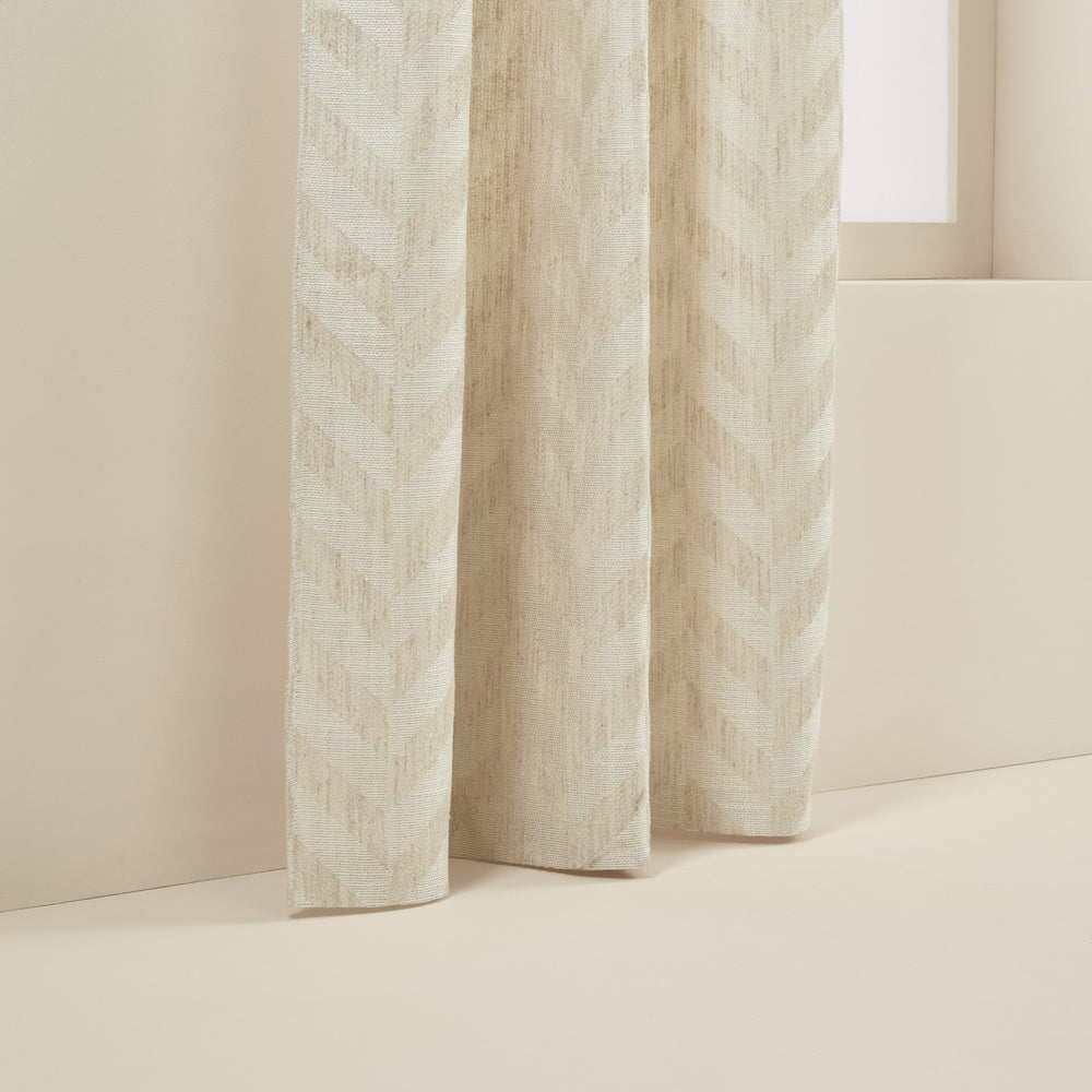 Rideau élégant à galon fronceur TOBIAS ivoire motif chevron XXL - 8