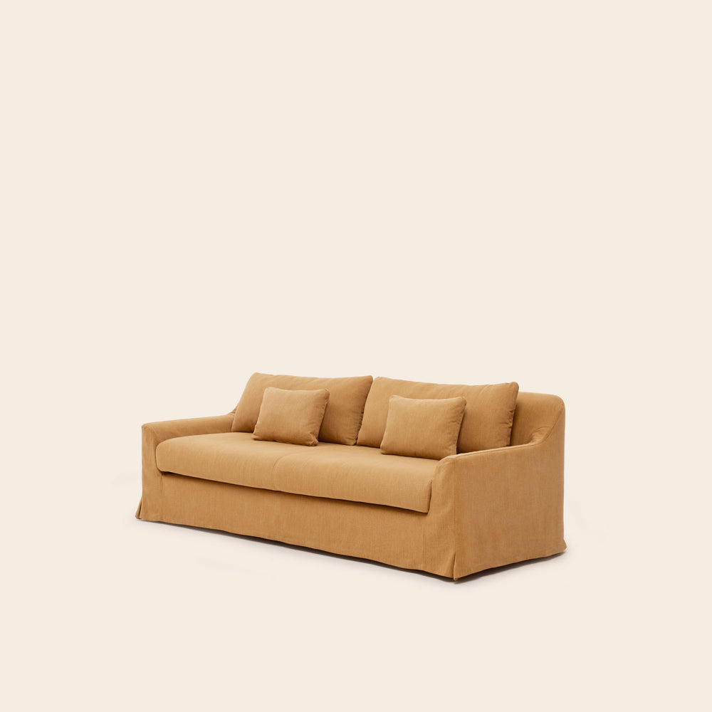 Housses de Canapé Claribel, Jeu de 2 - Tissu Bicolore Caramel Élégant
