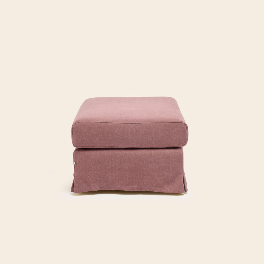 Pouf CLARIBEL bardé rose ancien - 5