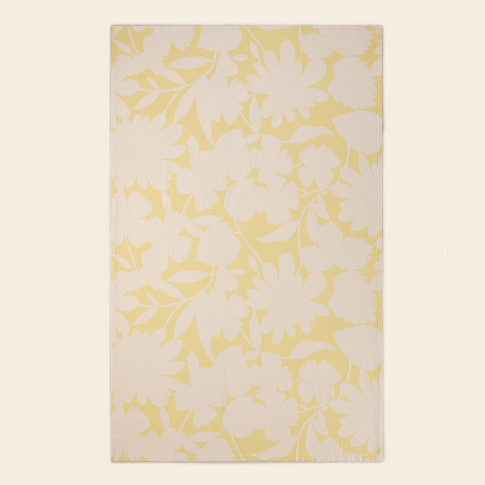 Couvre-lit Floral Oversize FLAURIA Housse de Lit Printemps en Ivoire et Jaune Pastel pour Chambre Chic - 6