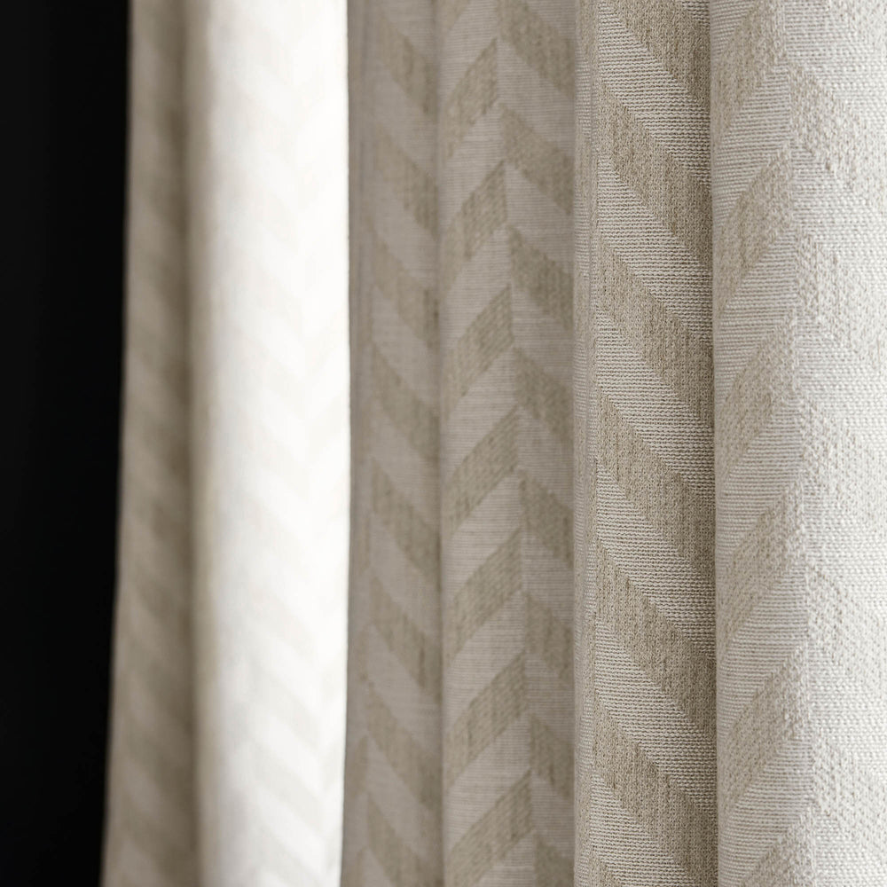 Rideau élégant à galon fronceur TOBIAS ivoire motif chevron XXL - 11