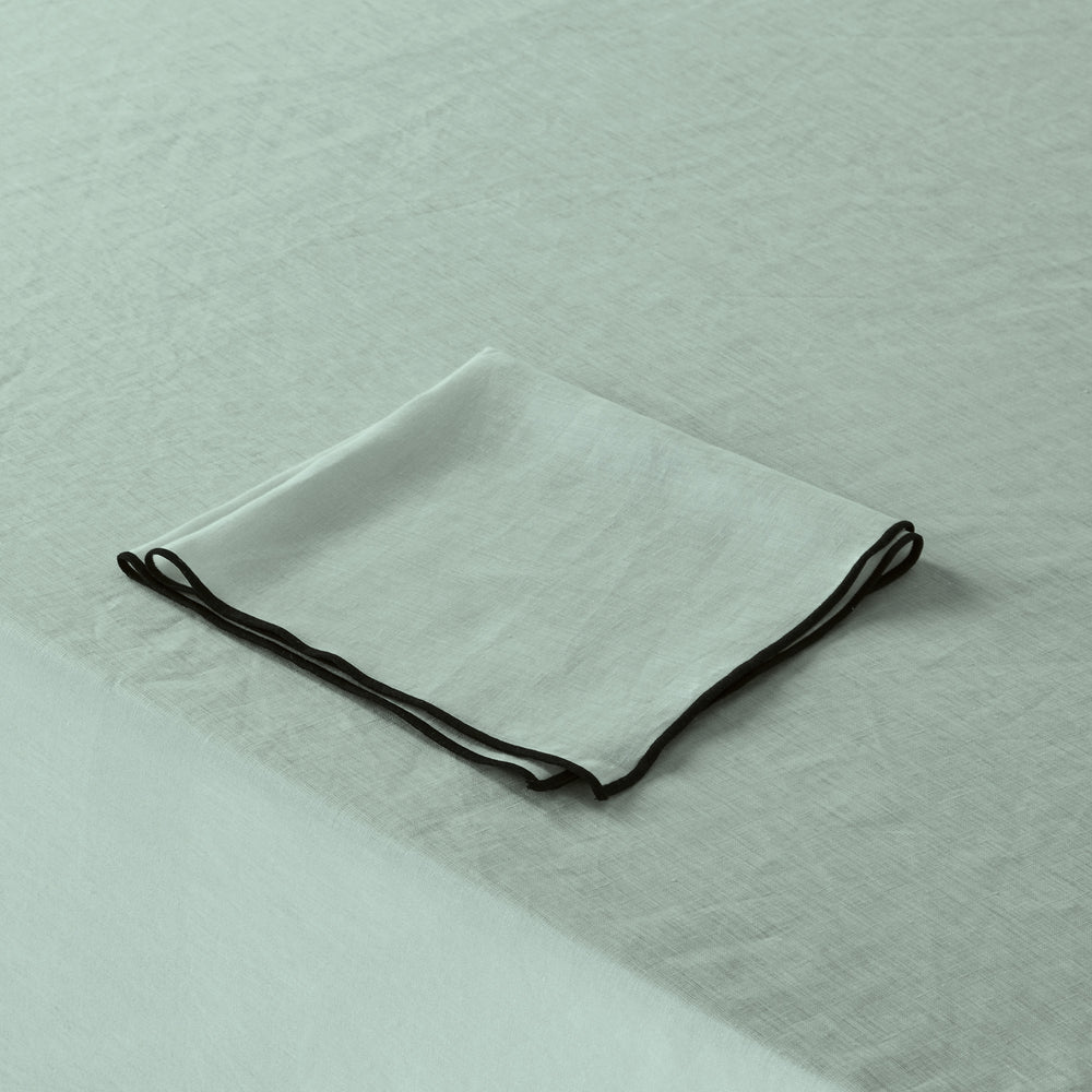 Nappe Rectangulaire CARLINA en Lin Lavé 100% Naturel - Tilleul et Bourdon Noir - 6