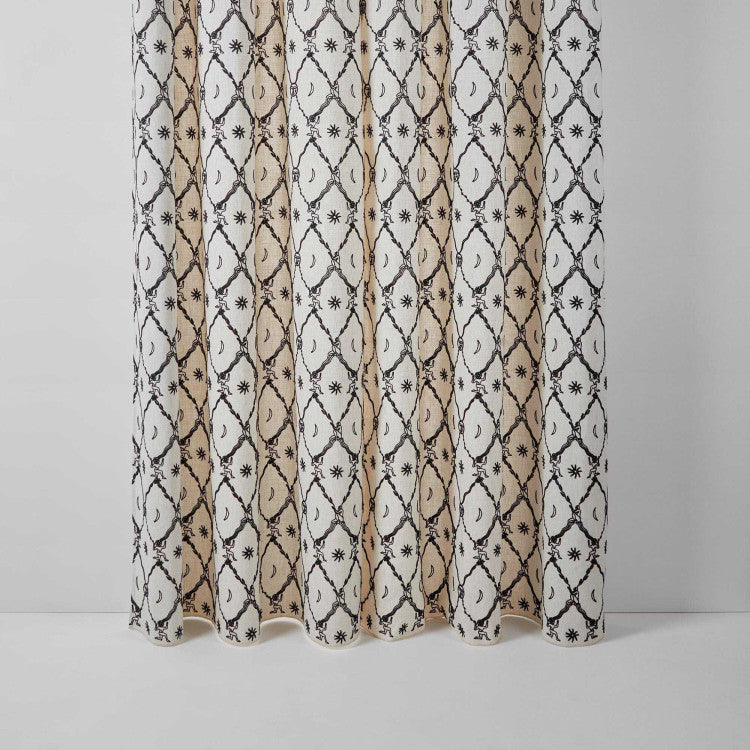 Rideau à oeillets ASTRA Écru et Noir - Design Élégant avec Collaboration Exclusive - 4