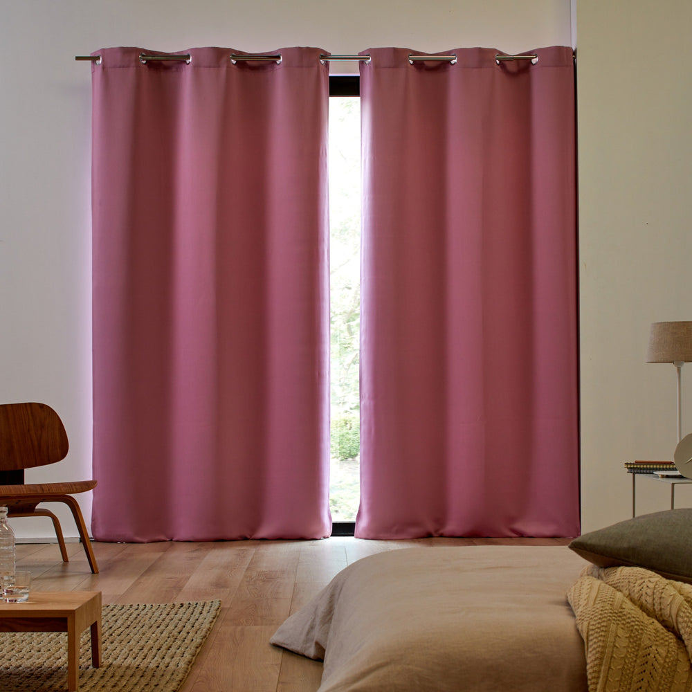 Lot de 2 rideaux occultants à oeillets BLACKOUT rose - 6