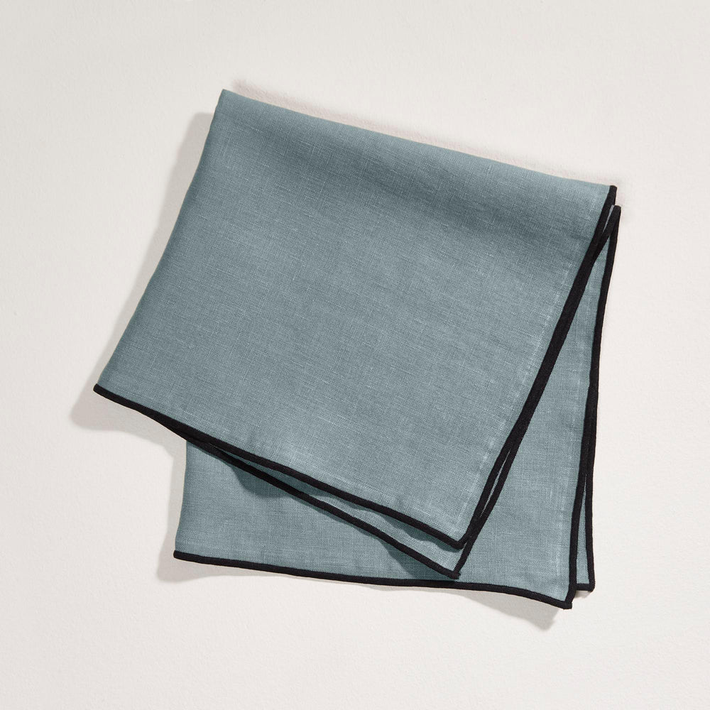 Serviette de table CARLINA vert de gris et bourdon noir - 3