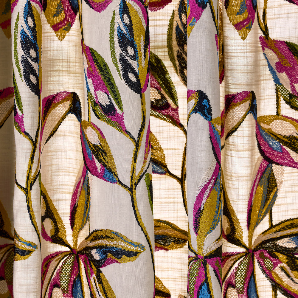 Rideau à Galon Fronceur RAMHA - Motif Naturel Calcaire et Multicolore Élégant - 6