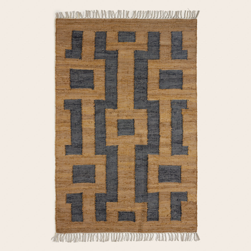 Tapis Design IMANOL Motif XXL Bronze et Noir