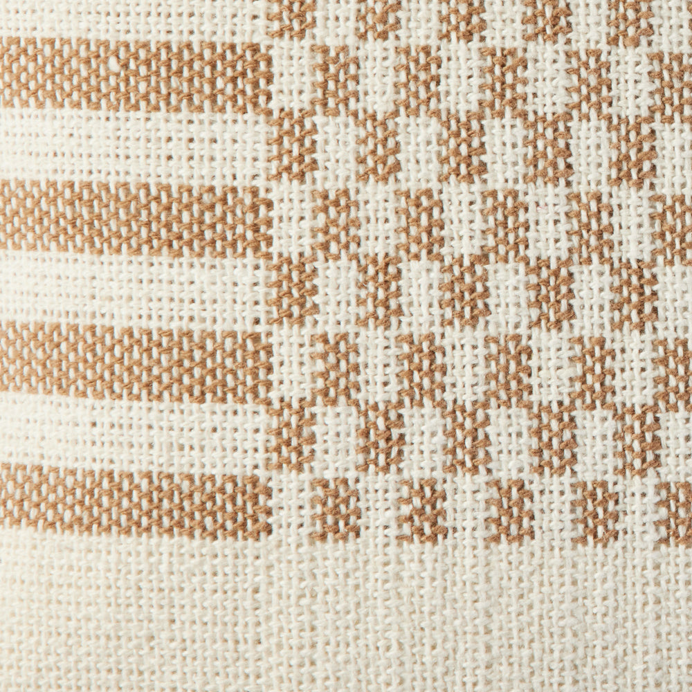 Housse de coussin FARIK ivoire et sépia design asymétrique - 7