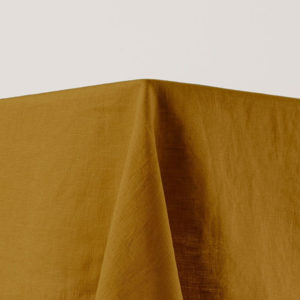 Nappe rectangulaire CARLINA bronze et bourdon noir 100 % lin lavé - 4