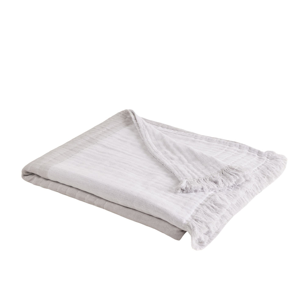Plaid CHARLY perle en 70% coton recyclé pour un confort douillet et éco-responsable - 11